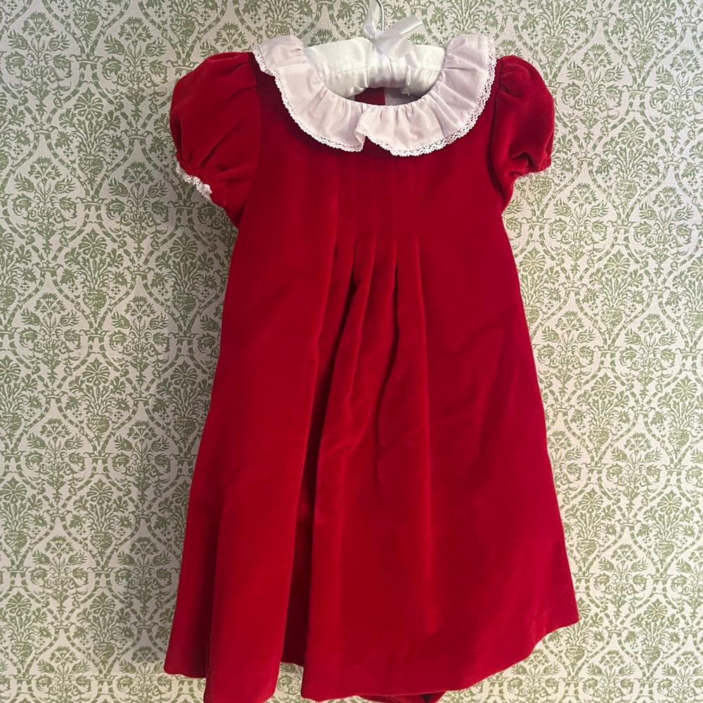 Edgehill Collection Red Velvet Classic Dress